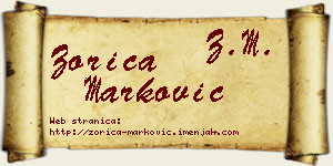 Zorica Marković vizit kartica